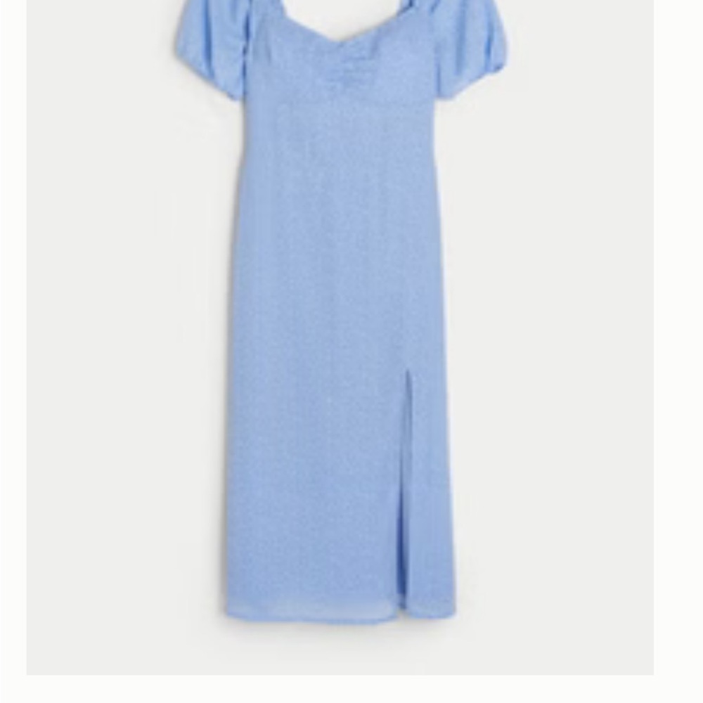 Hollister short sleeve midi dress in light blue floral
